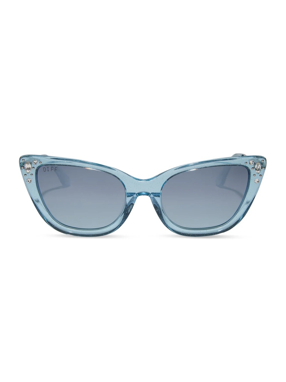 NWT- Cinderella Diff Eyewear Blue Crystal Glitter Blue Dust Gradient Sunglasses